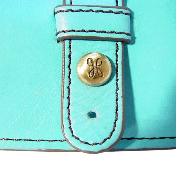 HOBO Alta $98 Aqua Leather Bi-Fold Clutch Organizer Wallet - Picture 9 of 10